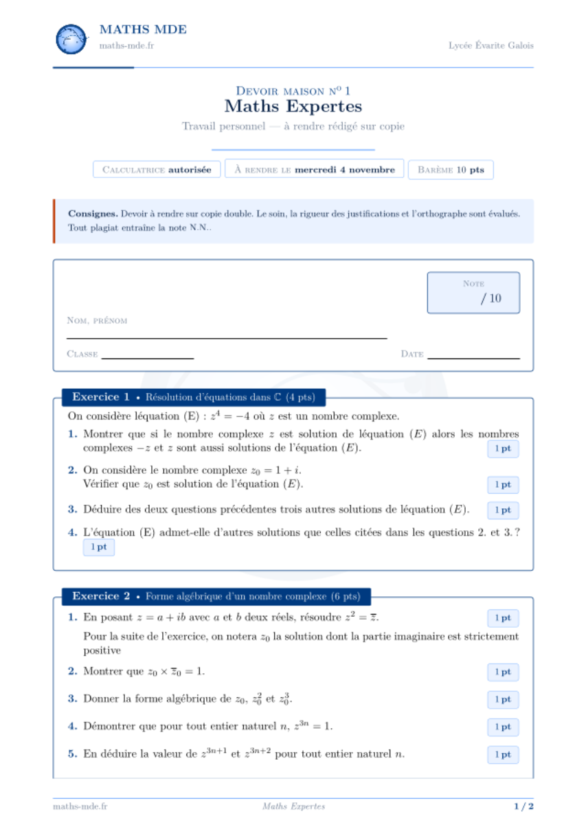 Maths Expertes